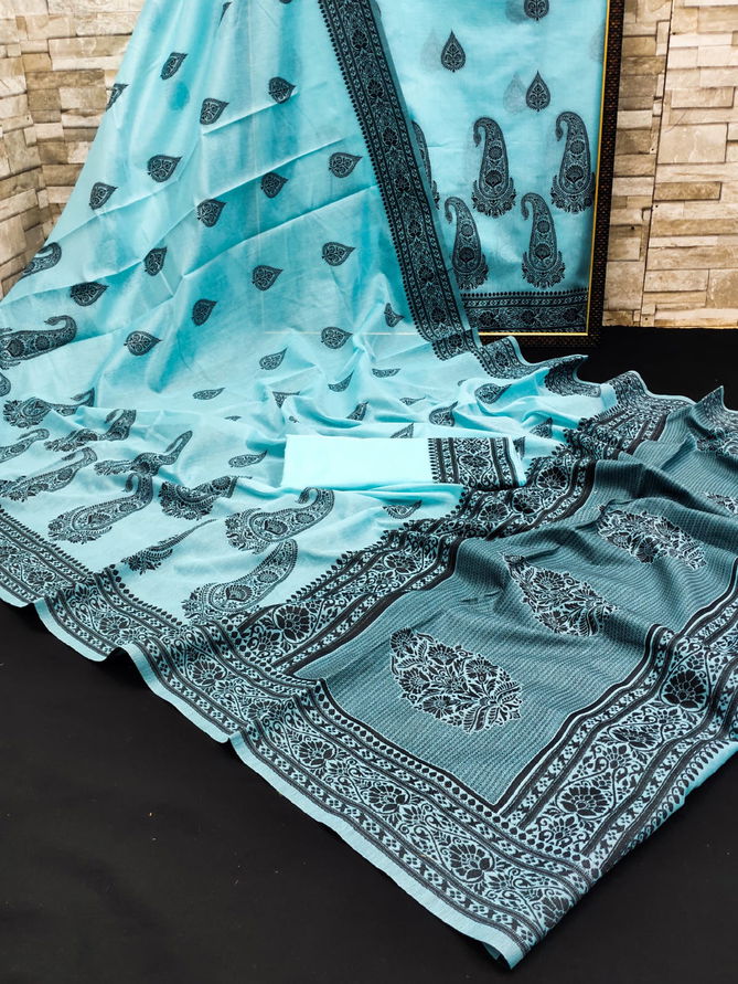 Meera 70 Cotton Silk Printed Casual Wear Weaving Saree Collection